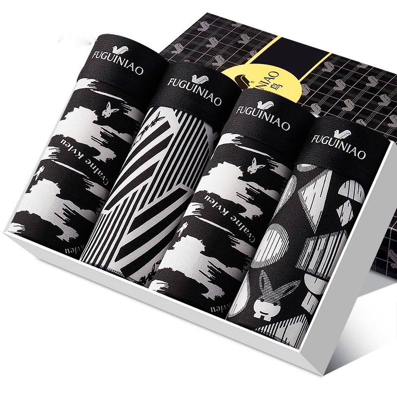 ☆ COMBO 4 Quần Sịp Đùi Nam Họa Tiết Cờ Mỹ Mới - Quần Lót Nam  Cao Cấp Vải Cotton Kiểu Dáng Boxer Co Dãn thoáng mát