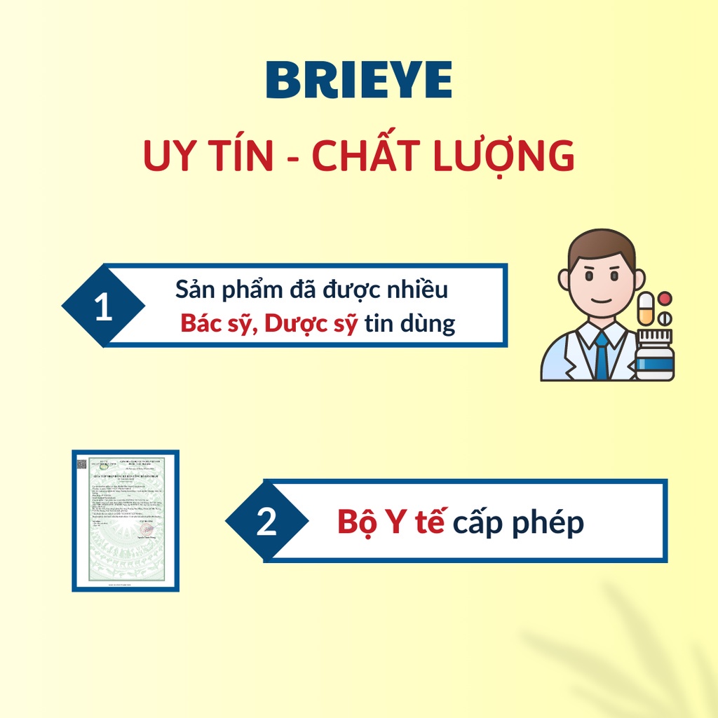 Viên uống Brieye An Châu giảm nguy cơ đục tinh thủy hỗ trợ thị lực cho mắt vitamin e hộp 3 vỉ 30 viên - Global Pharma