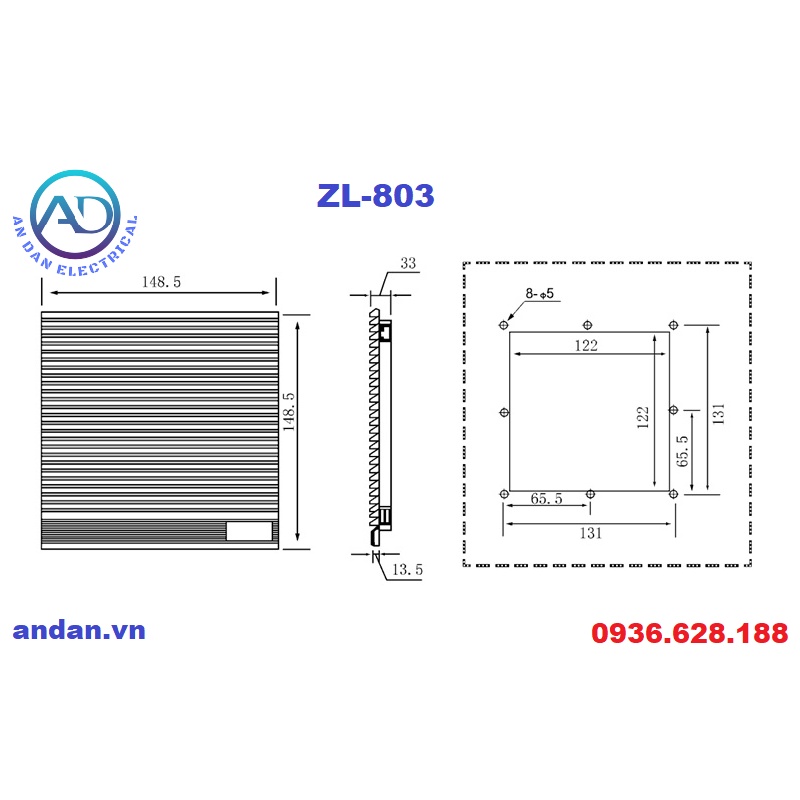 Tấm lọc bụi quạt hút ZL803 - Fan Filter ZL-803, Lọc bụi quạt 120x120, 12x12cm