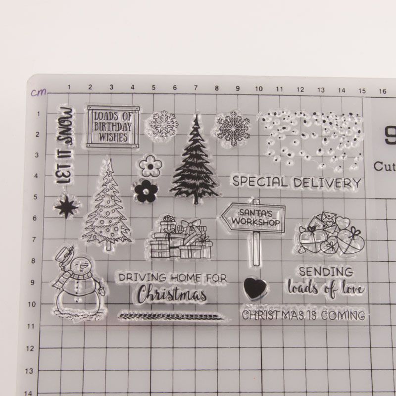 Con Dấu Silicone Trong Suốt In Nổi Hình Cây Thông Giáng Sinh Trang Trí Scrapbook