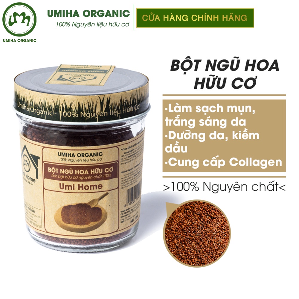 Bột Ngũ Hoa đắp mặt hữu cơ UMIHA nguyên chất | Hygrophila Salicifolia Powder 100% Organic 135g