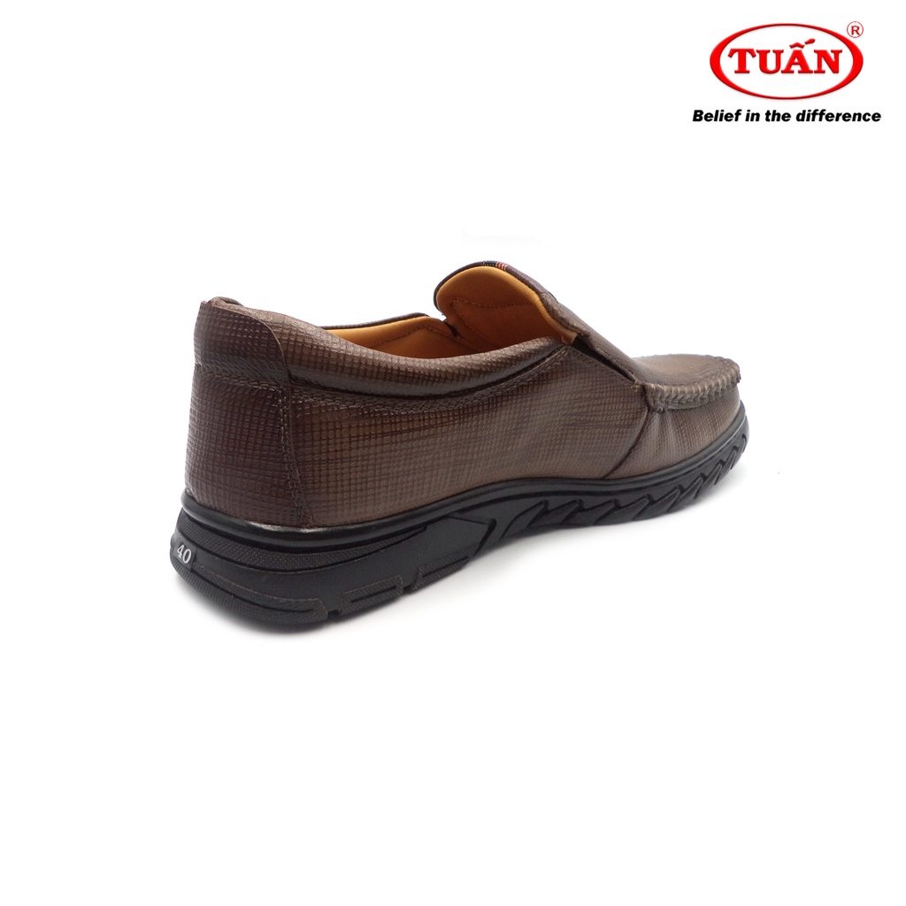 Giày da nam giày mọi cao cấp quai da nhập khẩu đế cao su thương hiệu Tuấn GXHU-244