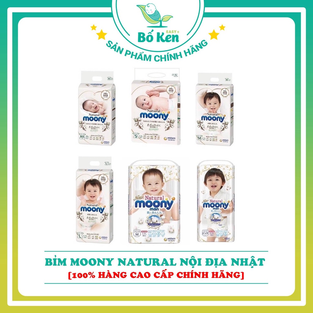 Bỉm 𝐌𝐨𝐨𝐧𝐲 𝐍𝐚𝐭𝐮𝐫𝐚𝐥 Nội Địa Nhật [100% Hàng Cao Cấp Chính Hãng; Dán NB63/S58/M46/L38; Quấn M46/L36/XL32]