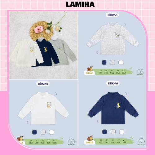 Áo thun dài tay thu đông cho bé trai bé gái Dokma sale size 2-6Y DA912 Lamiha