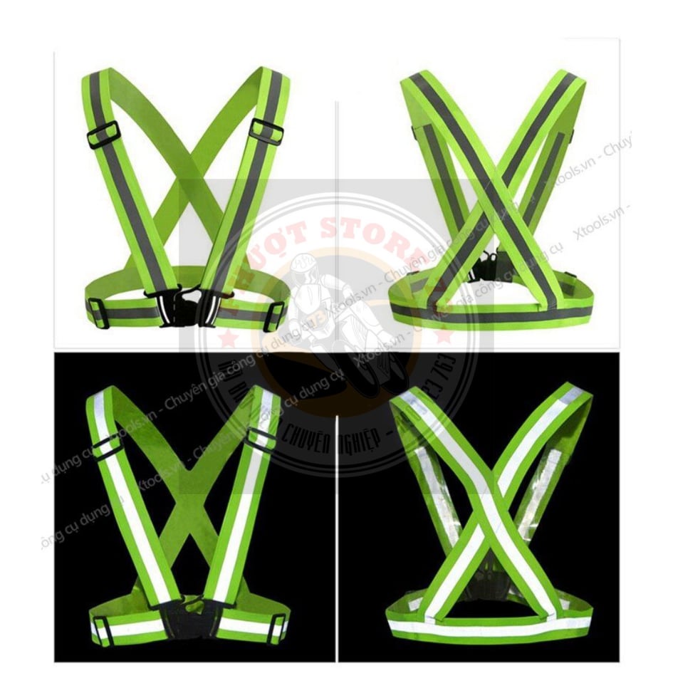 Dây đai phản quang co dãn khóa chữ A phản quang xây dựng thi công trình  đồ phượt bảo hộ ban đêm