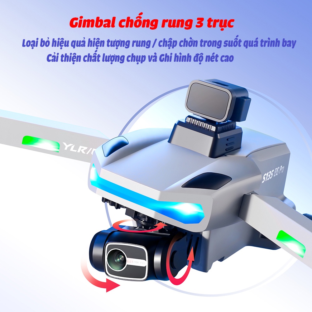 Flycam S135 pro MAX: Camera 8K GPS Cảm Biến Tránh Vật Cản, Thời Gian Bay 30 Phút, Tầm Xa 1500m, Không Chổi Than, 5GWIFI | BigBuy360 - bigbuy360.vn