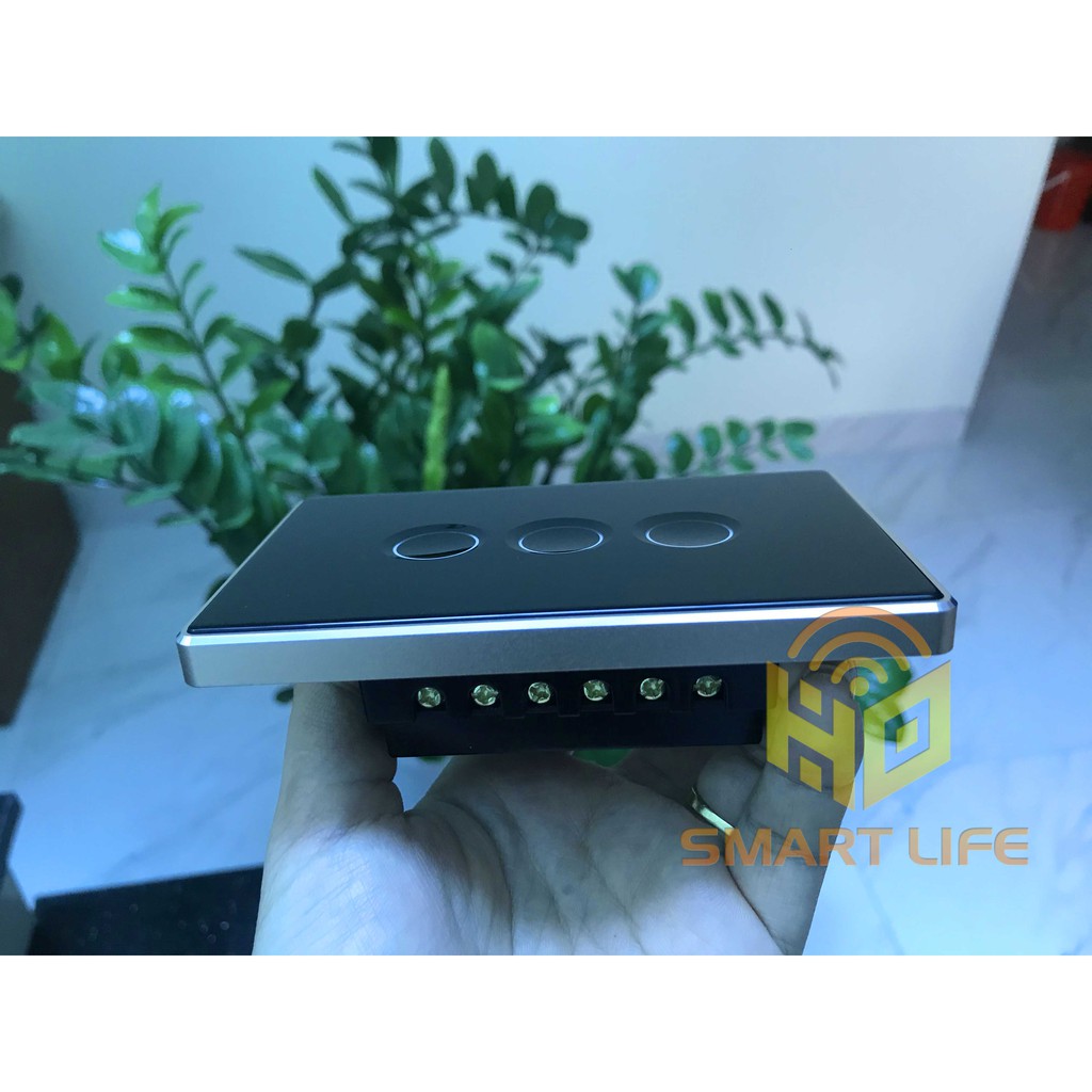 Công tắc điện thông minh viền nhôm, 1-4 nút lõm/phẳng mặt kính cao cấp hệ Tuya - Smart Life, US