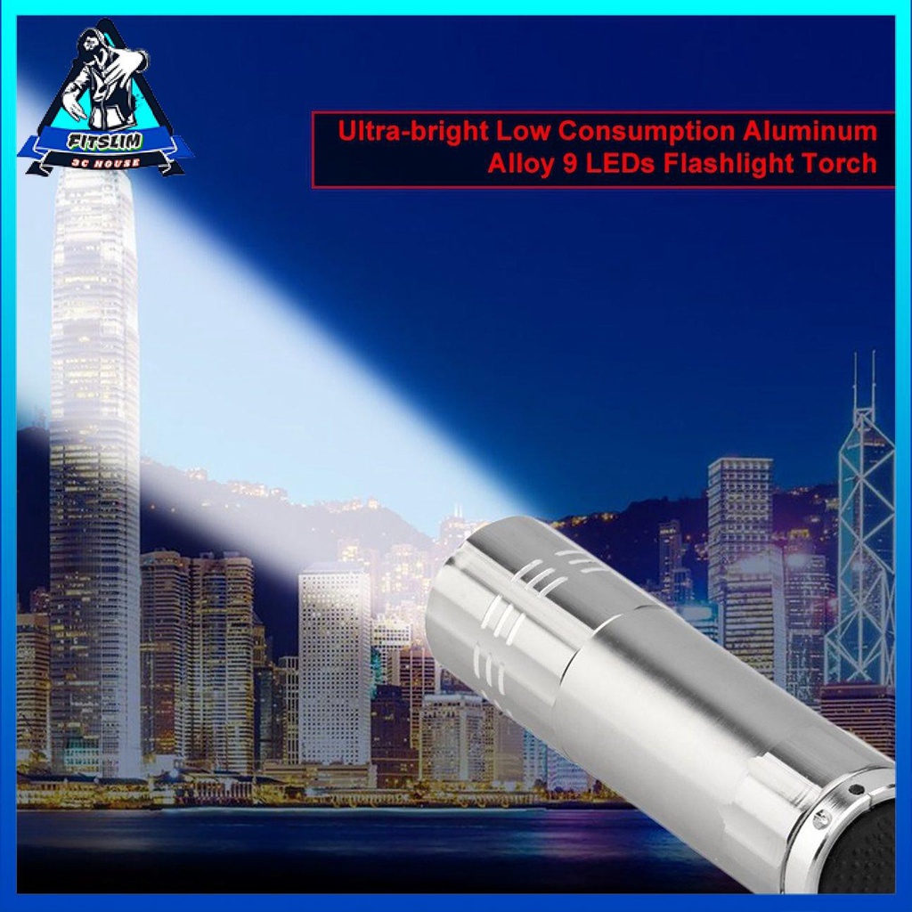 Đèn pin 9 LED hợp kim nhôm siêu sáng tiêu thụ năng lượng thấp