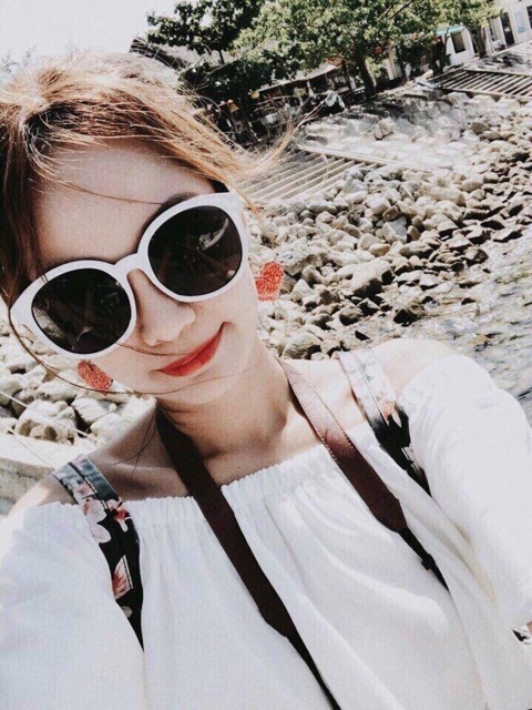 mắt kính mát MÀU TRẮNG ĐI BIỂN kính mắt mèo cho bé và bố mẹ kính tiktok sống ảo siêu hot 2023