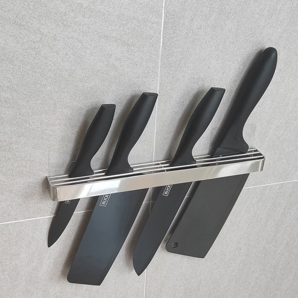 Kệ để dao dán tường nhà bếp Giá treo dao Inox thiết kế 2 ngăn dán tường siêu chắc chắn -KitchenDecor