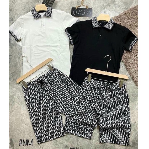 Bộ quần áo nam mùa hè ngắn tay in hoạ tiết chất thun mềm mịn