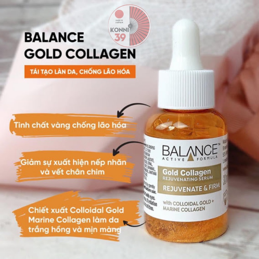 Serum trẻ hóa, tái tạo da Balance Active Formula Gold Collagen Rejuvenating 30ml - Konni39