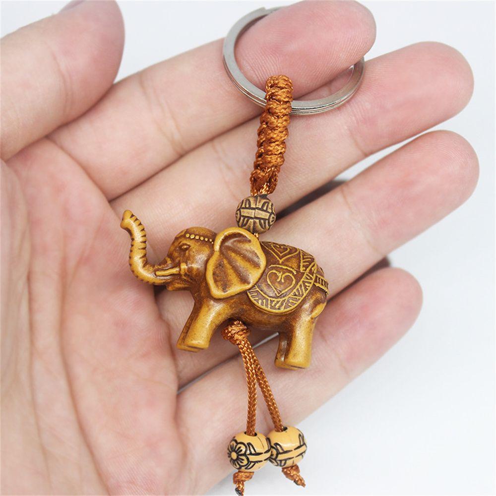 Móc Chìa Khóa Bằng Gỗ Hình Chú Voi Độc Đáo