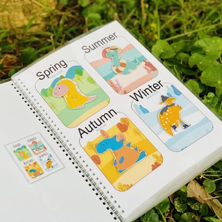 ( Giáo Dục Sớm Montessori ) Busy Book - Học Liệu Bóc Dán Khủng Long