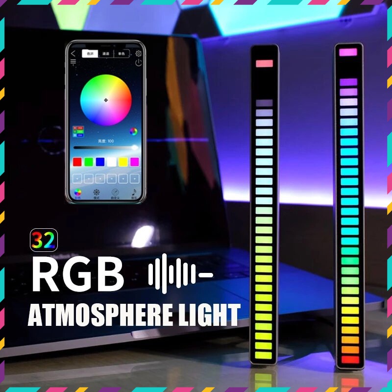 Thanh Đèn Led Nháy Theo Nhạc Rgb Đa Sắc Bản Cao Cấp 2023 - Mẫu Đèn Led Cảm Ứng Âm Thanh Dùng Pin Sạc, Aluminum Cao Cấp