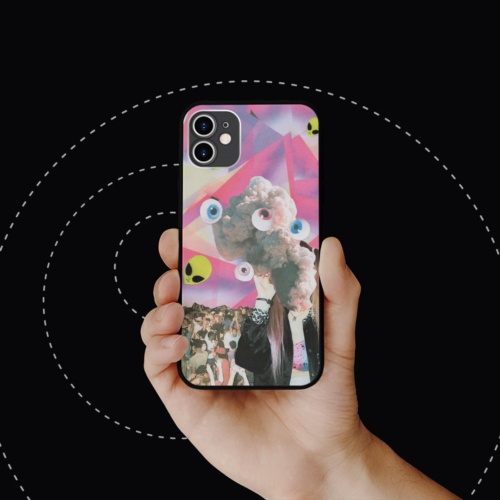 Ốp lưng iphone hình vintage collage art op art trong suốt  cho các dòng SAMSUNG PAP20210682