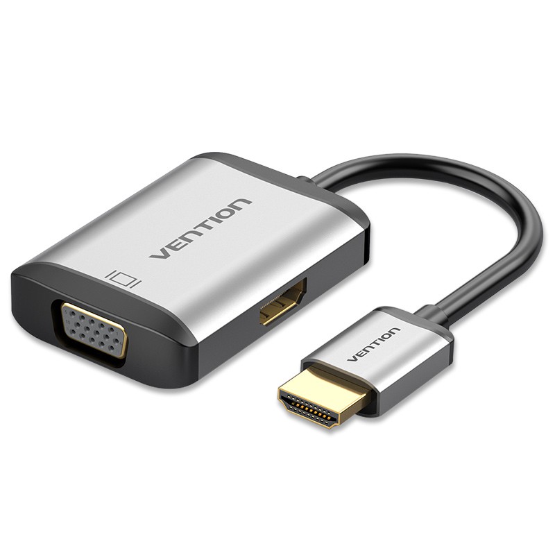 Bộ chuyển đổi HDMI to HDMI + VGA Video 4K kèm âm thanh và cấp nguồn Micro USB cao cấp chính hãng VENTION AFVHB