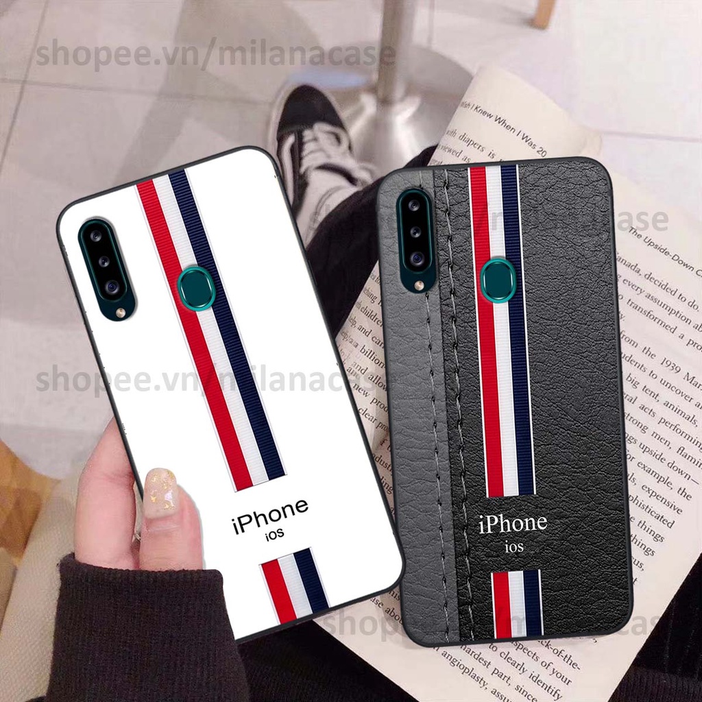 Ốp Samsung A20s in giả da phong cách thể thao, cá tính, thời trang