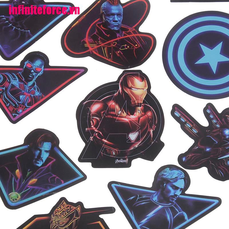 MARVEL Set 49 Miếng Dán Phong Cách Phim The Avengers Dùng Để Trang Trí Laptop / Tủ Lạnh