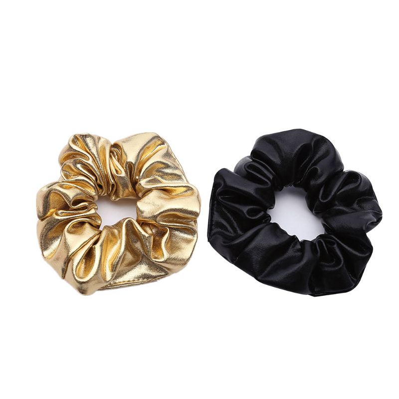 Dây Buộc Tóc Cao Su Giả Da Bản Rộng 10cm Co Giãn Cho Nữ