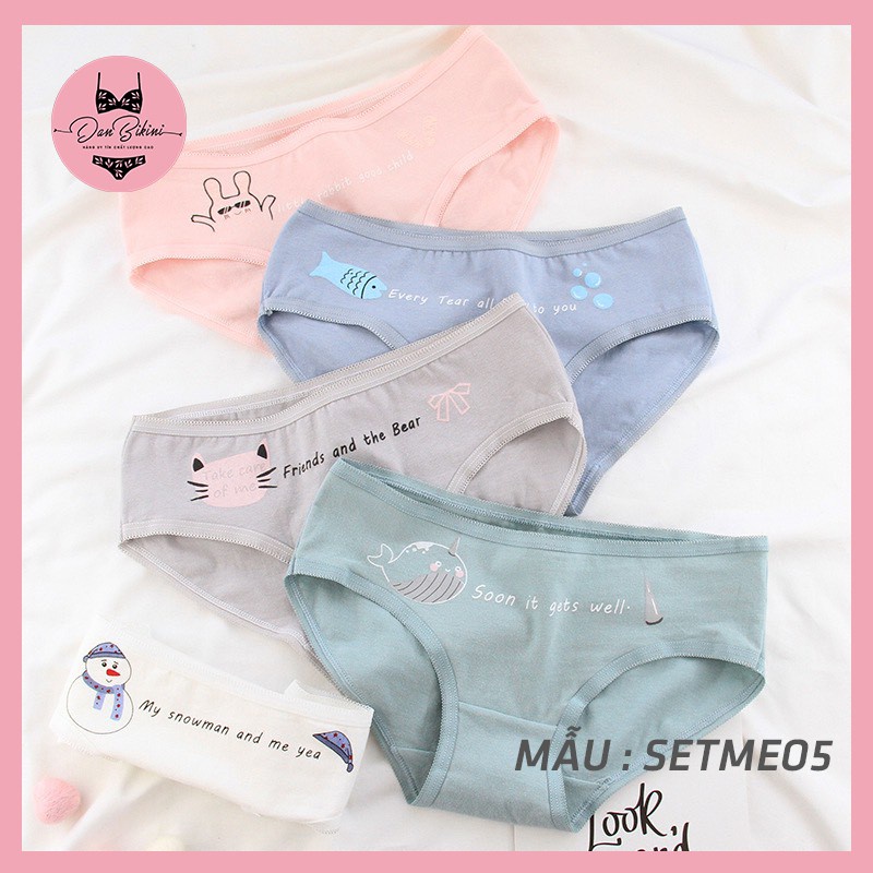 Quần Lót Nữ Cotton 100% kháng khuẩn mềm mại hình Chibi siêu dễ thương mã 026