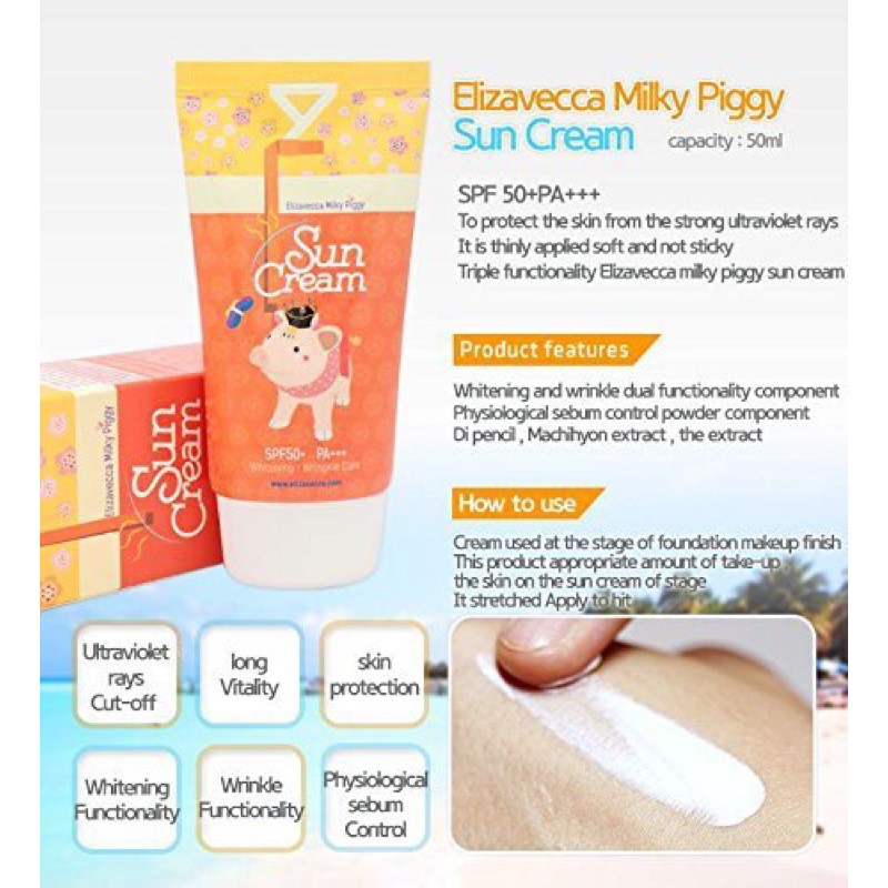 Kem chống nắng Elizavecca Milky Piggy Sun Cream 50ml