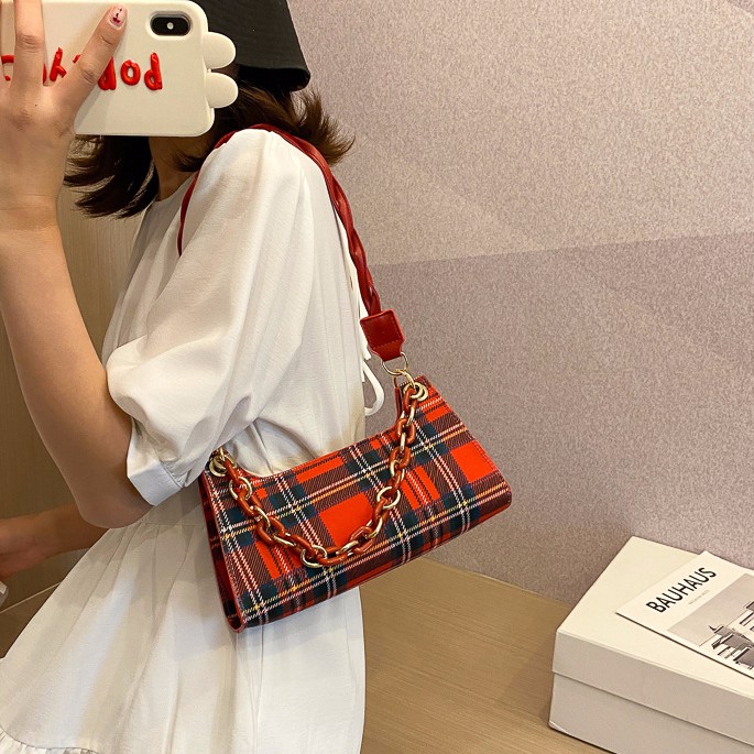 TÚI XÁCH NỮ KẸP NÁCH KẺ SỌC QUAI DÂY XOẮN HOT TREND TD 97