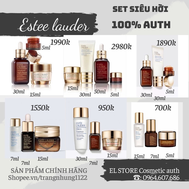Set dưỡng da Estee lauder serum advanced night repair có bill mua hàng