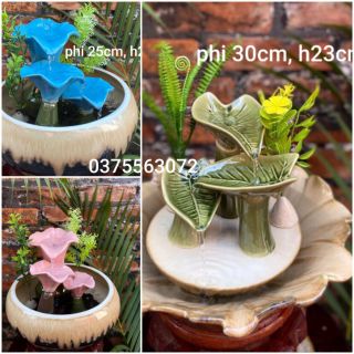 Thác phun nước bằng gốm mini để trong nhà. Hàng Bát tràng