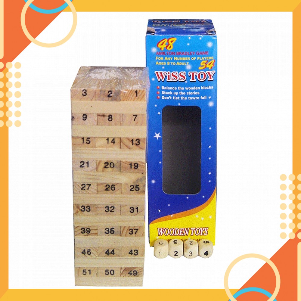 T888 BỘ ĐỒ CHƠI RÚT GỖ 54 THANH LOẠI NHỎ NVD90