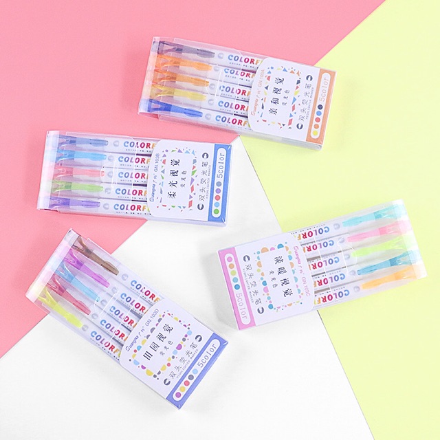 Set bút 2 đầu GUANGNA bộ 5 màu mã 103