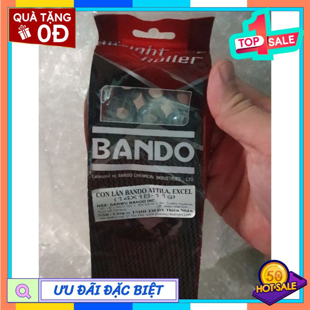 Hàng tốt - Bi nồi BANDO dành cho xe SYM Attila, Excel, Vision (Mã số 18×14-11g)