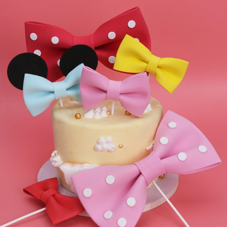 [SIÊU RẺ❤️] – Nơ Mickey - Trang trí bánh sinh nhật bánh kem