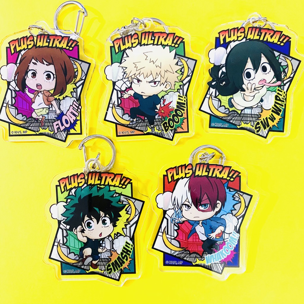 ( Mica trong acrylic ) Móc khóa in hình Boku no Hero Academia HỌC VIỆN ANH HÙNG ver PLUS ULTRA!! anime chibi xinh xắn