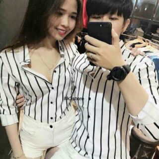 Sơ mi cặp sọc hàng lại về