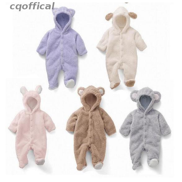 Bộ pijama dài tay liền quần có mũ hình động vật xinh xắn cho bé quần mông thú áo phông cho bé áo khoác bé gái yếm cho bé