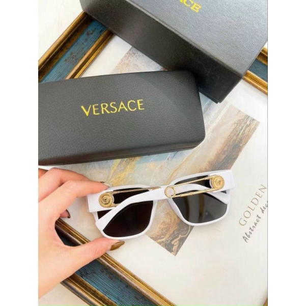 Kính Hiệu Vuông Màu Trắng Đen VS Hot Mới 2022 MẮT KÍNH RÂM NAM NỮ VERSACE CAO CẤP CHỐNG UV400 HOT TREND