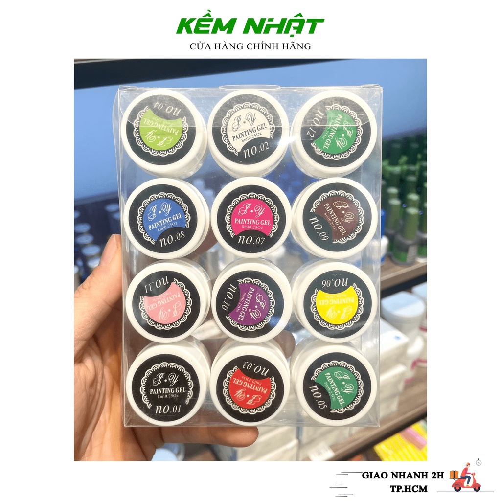 Set Gel Vẽ Móng 12 Màu Loãng