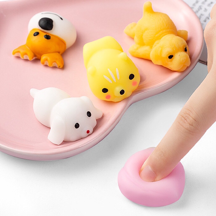 [Vui nhộn] Đồ chơi squishy mochi dẻo bóp giảm căng thẳng dành cho bé, trang trí bàn làm việc, vui nhộn, có mẫu bánh bao