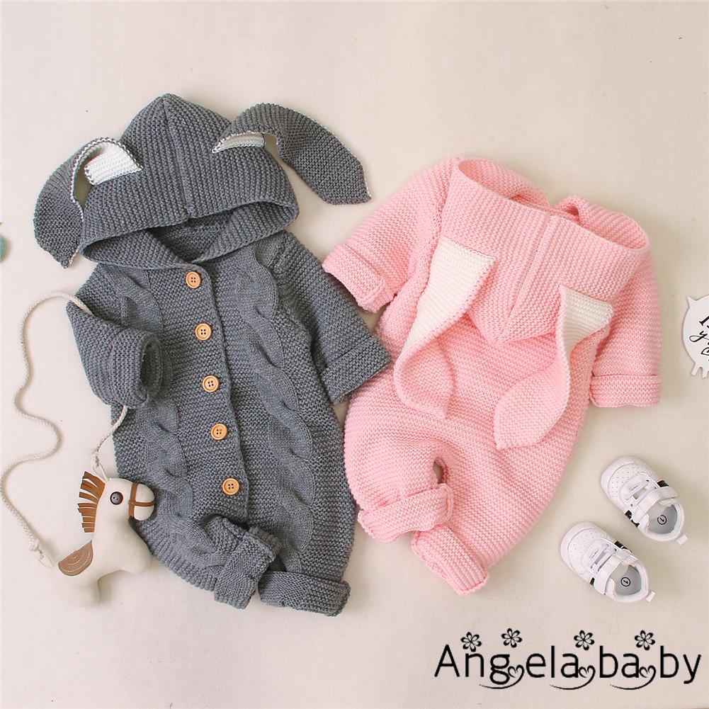 Bộ áo liền quần có mũ tai gấu đáng yêu cho bé