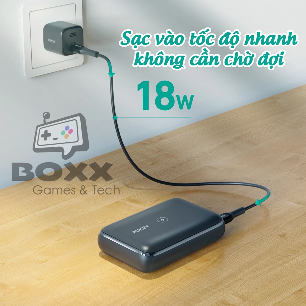 Pin dự phòng AUKEY PB-WL01S sạc nhanh 20W, sạc nhanh không dây 10W