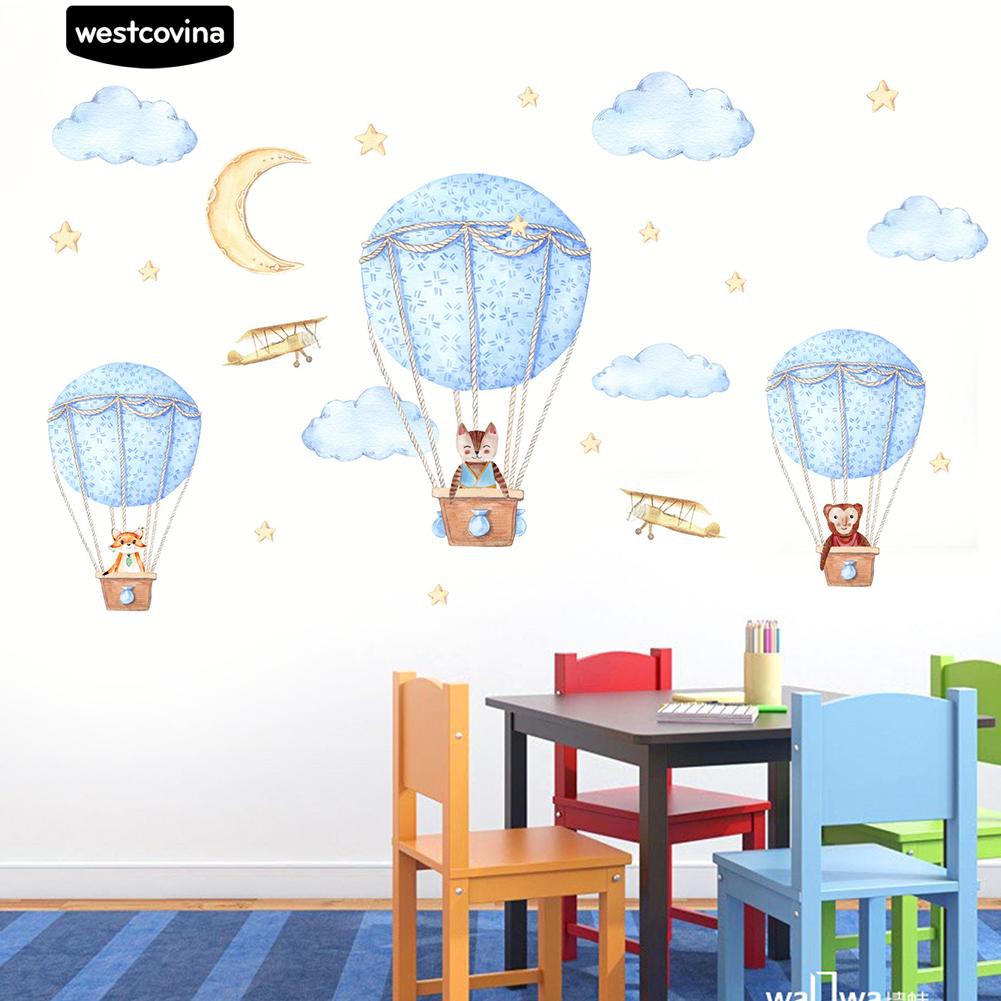 Miếng dán tường trang trí hình khinh khí cầu xinh xắn dễ thương