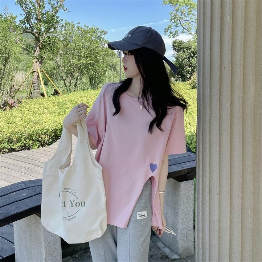 B&G Áo Thun Tay Ngắn Dáng Rộng Chất Liệu Cotton Phong Cách Hàn Quốc 2022 Thời Trang Cho Nữ Áo phông Nữ JL-TX-151