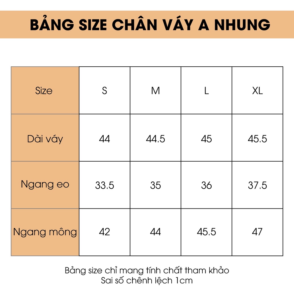Chân váy chữ A  chất liệu nhung mềm mịn siêu xinh WADO