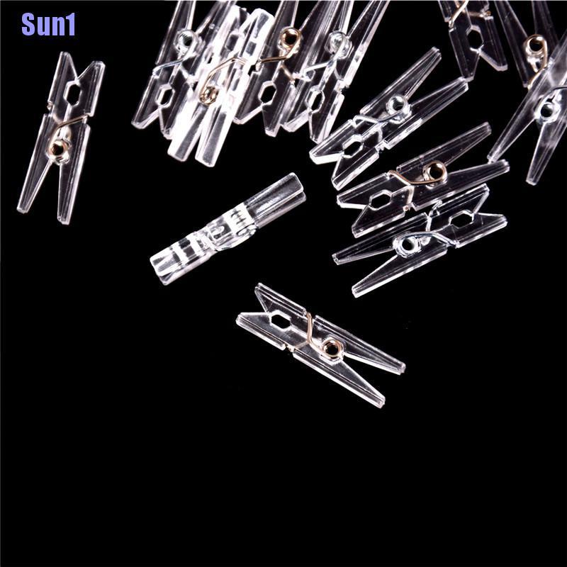Set 20 kẹp phơi quần áo búp bê bằng nhựa trong suốt