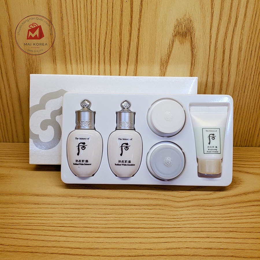 Set dưỡng Whoo trắng Whoo Seol Radiant White mini 5 món dưỡng trắng giảm nám chống lão hóa