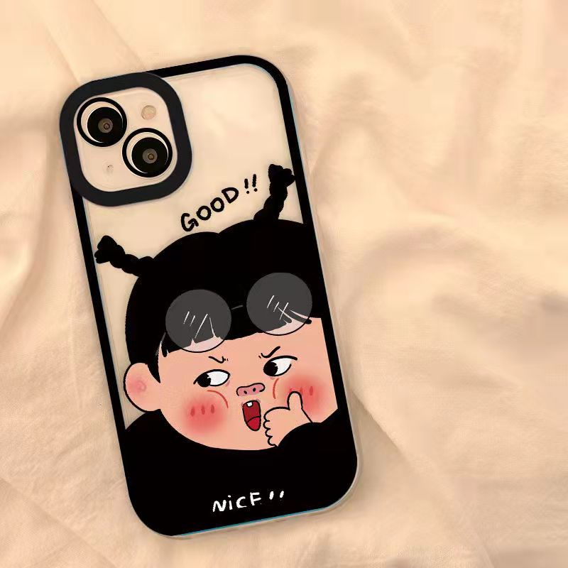 Casing Samsung Galaxy A23 A03S A02S A53 A33 A13 A52 A52S A32 A72 A12 A22 Lte A50 A50S A30S A71 A51 A31 A21 A20 A30 A21S M12 M22 M32 S20 FE S22 S22+ S21 S21+ Ultra Plus 4G 5G Cute Angel Eye Couple Cartoon Boy Girl Tpu Fine Hole Clear Soft Phone Case STD 19