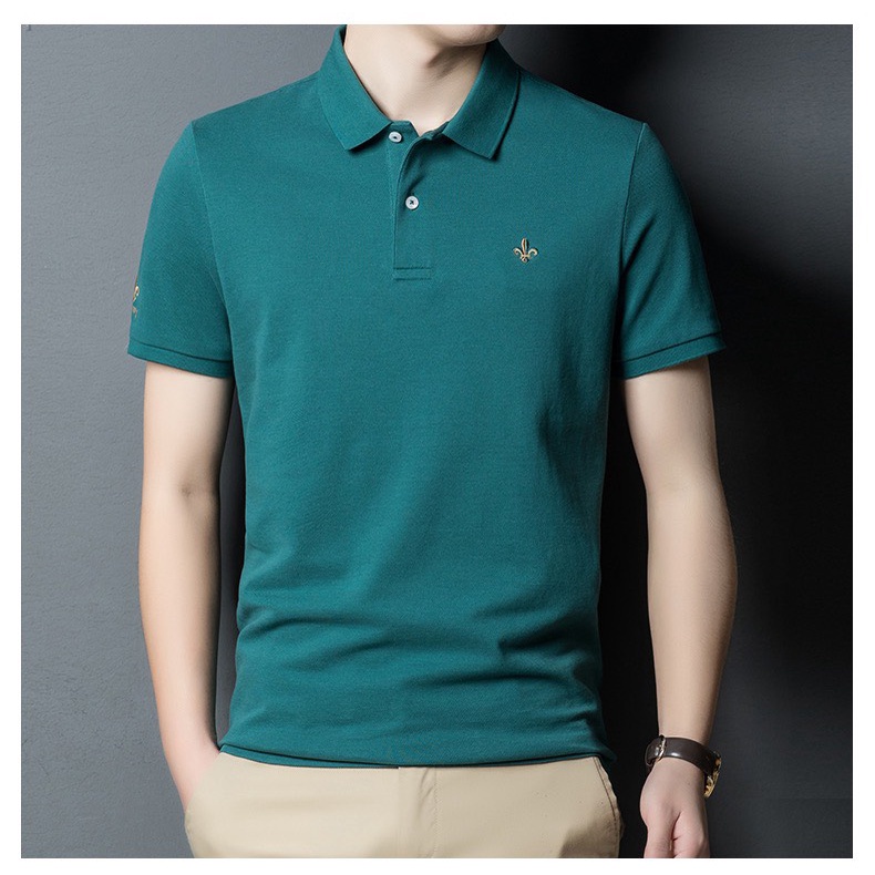 Áo polo nam có cổ tay ngắn phom ôm body chất vải Cotton xịn mềm mịn co giãn thoáng mát SKM10
