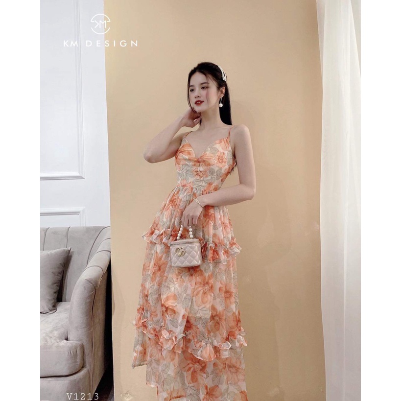 Mẫu Đầm Dự Tiệc | Xả Lỗ Mẫu Mới Ra Kho Đầm MAXI Voan Tầng Hai Dây Xinh Như Hình Mẫu UP HHP Fashion