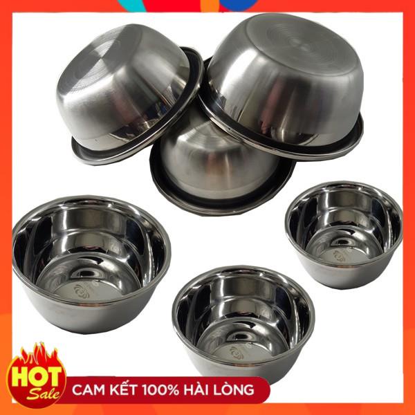 Thau chậu sâu lòng inox su 304 siêu dày nhiều size 18-20-22- 24-26-30-32-34-36-38-40cm,bát trộn bột inox